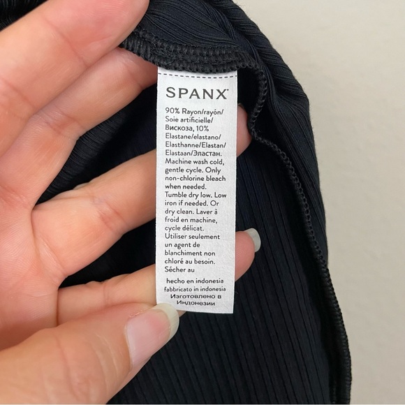 SPANX Black Rib One Shoulder Top NWT Size XL - Picture 8 of 8
